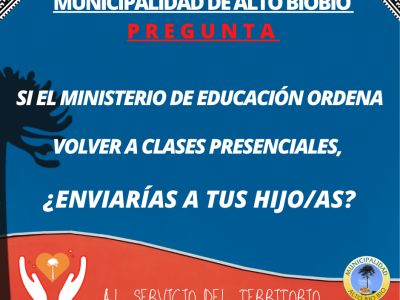MUNICIPIO DE ALTO BIOBÍO REALIZARÁ ENCUESTA A PADRES Y APODERADOS SOBRE RETORNO A CLASES