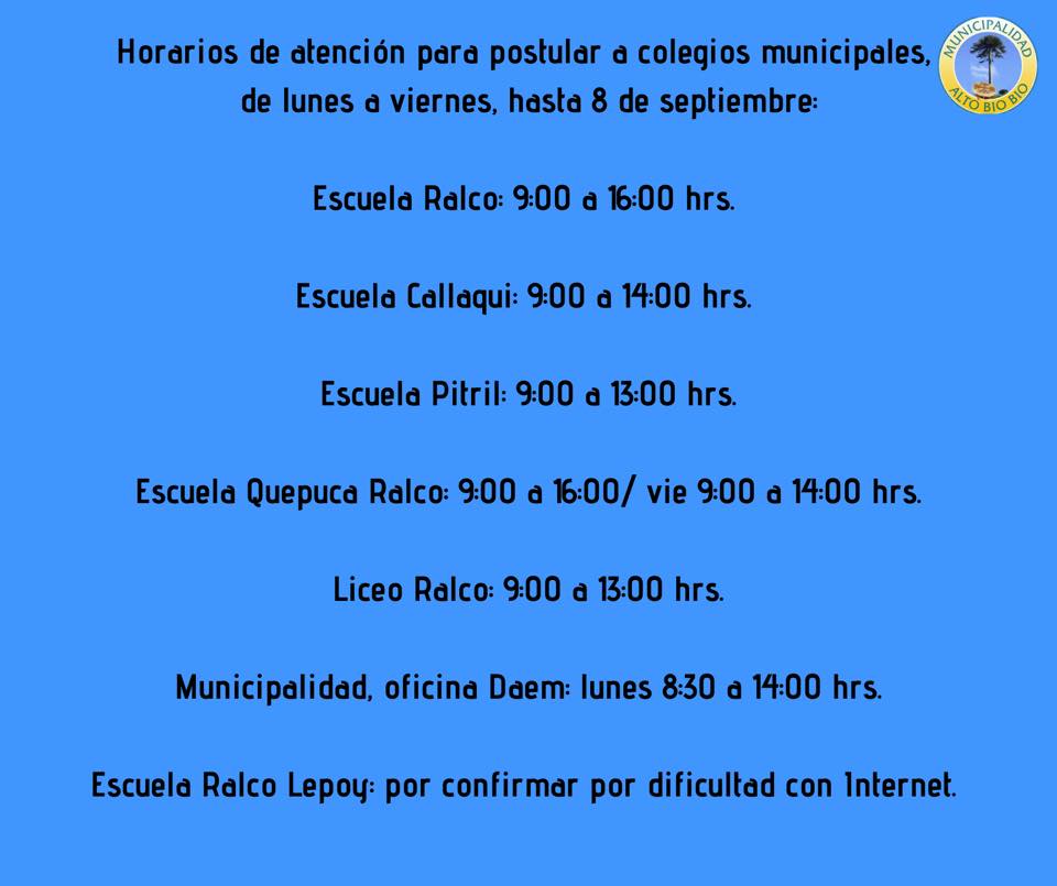 COLEGIOS MUNICIPALES Y DAEM AYUDARÁN A POSTULAR EN EL SISTEMA DE ADMISIÓN ESCOLAR